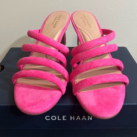 Cole Haan Heels Leather Pink NWT Hoco Dance Straps Retro Vintage Style NEW Cute - Picture 1 of 10